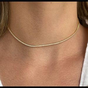 COPY - Thin tennis necklace gold tennis choker necklace